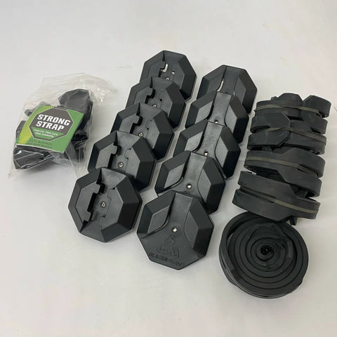 Beefy 5 Pack Universal Stretch Lid Locks For 32 To 96 Gallon Garbage And Recycling Cans Keeps Lids Shut And Secure Durable Outdoor Trash Can Straps For Commercial Use black stretch lid locks and rings