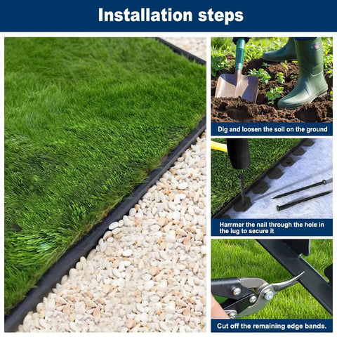 Black 40 Ft Landscape Edging Border Kit With 40 Spikes, 2 Inch High Lawn Edge For Gardens And Lawns installation steps