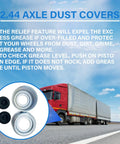Two And Three Eighths Inch Dust Cap Grease Cover For Two Point Four Four Dexter EZ Lube Camper Axle with truck background