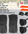 Two Sets 20x1.75 Street Bike Tires And Tubes Ride Ready Puncture Resistant Folding Bead 47-406 Compatible All Black Sidewall