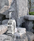 Outdoor Hydroelectric Water Wheel Generator With Quiet Belt Drive, 50W To 100W Turbine Power For Ponds Streams Rivers Canals, Dope Steel Build, Low Speed High Torque Water Turbine Generator For Off Grid Power installed on rocks
