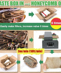 Diagram showing Heavy Duty Honeycomb Cardboard Maker With Auto Feed Turns Used Boxes Into Cushioning For Glassware Ceramics And Electronics At 3 M Per Minute Or 10 Ft Per Minute