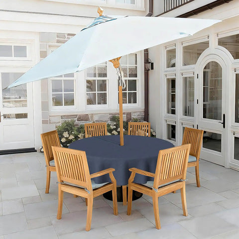 60 round patio table with umbrella hole 60 Inch Round Outdoor Tablecloth