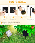 How to install Two Pack 92Ft 240 LED Solar String Lights Outdoor Waterproof With Eight Modes for garden setup.