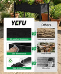 Comparison of YEFE Waist-High Raised Garden Bed and others, with focus on weather resistance, low maintenance, and odor.
