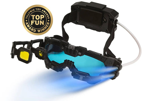 Micro Gear Set And Night Mission Goggles With Adjustable Belt And LED Light Beams Glasses with award emblem