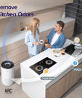 Couple in modern kitchen with Big Room Air Purifier For Homes Up To 1733 Sq Ft With HEPA Sleep Mode Clean Air Monitor Auto Mode.