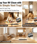 Aluminum RV Floor Vent Cover Kit 2x10 Magnetic Removable Floor Register Trap Black Inside blocks kids' toys, pet hair, debris.