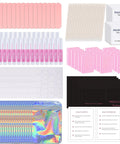 Disposable Press On Nail Prep Kit For Salon Biz, 50-Set Manicure Tool Bundle with nail file, buffer, glue, pads, tabs, sticks.