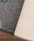 Close-up of Non Slip Stair Treads Carpet Floral Gray Peel And Stick Set Of 13 8x30 Inches Easy Install Residue Free Floor Safe backing