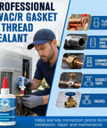 60 Ml HVAC Gasket And Thread Sealant Pro Grade Non Hardening Gasket Sealer For AC And Refrigeration Installations on flare fittings and threads