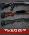 Three rifles with Gel Recoil Pad For Shotgun With Slip On Rifle Stock Pad Softens The Kick Using Visco Elastic Gel Fits Winchester Remington Mossberg Ruger
