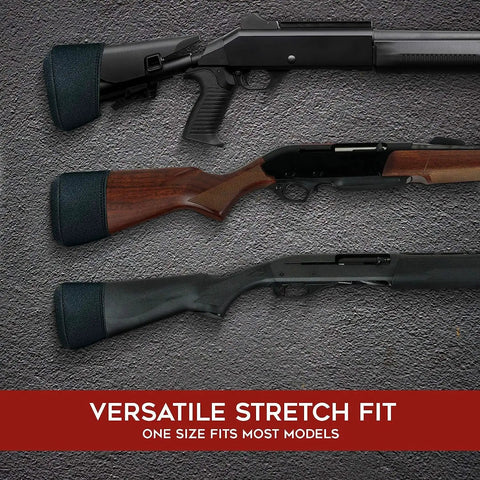 Three rifles with Gel Recoil Pad For Shotgun With Slip On Rifle Stock Pad Softens The Kick Using Visco Elastic Gel Fits Winchester Remington Mossberg Ruger