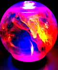 Next Gen Fluoro Lava Lamp With FluoroGel Color Burst Neon Glow For Desk Or Room Decor 4 Inch Round Light Show red glow