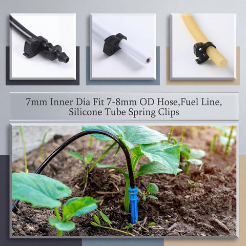 25 Pack One Quarter Inch Max Grip Double Gripping Nylon Hose Clamps With Adjustable Ratcheting Mechanism for Garden Irrigation.