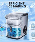 Chewable Nugget Ice Maker Countertop With One Touch Operation, Self Cleaning, Fast Ice Making Up To 34 Lbs Per Day, Slick Silver