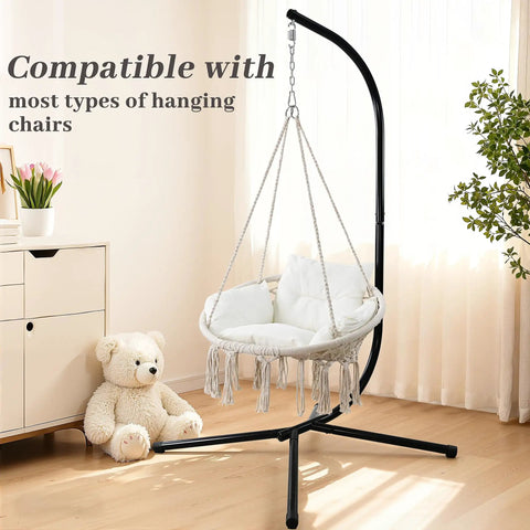 Heavy Duty Steel Hammock Stand For Indoor Outdoor Use, Universal Fit For Hammock Chairs, Sensory Swings And Egg Chairs