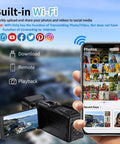 4K Video Camcorder With 64MP Photos, 3 Inch 270 Degree Flip Screen And 18X Zoom, Built In WiFi, mobile app for social sharing