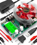 Beefy Electronic Load Tester USB Power Test Rig 150W 200V 20A Resistor Load Adjustable Constant Current Battery Capacity Discharger Module Intelligent Discharge Safe Startup And Warning Features with fan, display, leads