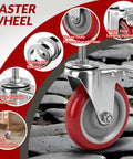 Heavy Duty 5 Inch Locking Swivel Caster Wheels For Furniture With Threaded Stem And Surefire Side Brake smooth rolling in use