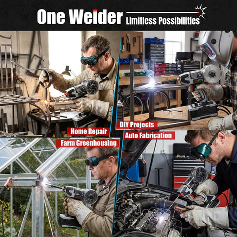 2 in 1 Handheld MIG and Stick Welder Workhorse Portable 250A in use for home repair and auto fabrication projects