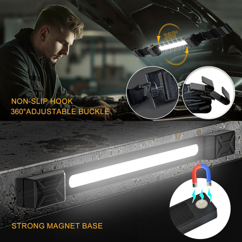 Underhood Work Light With 2600 Lumen Brightness And 5000mAh Rechargeable Battery, magnetic LED light installed under car hood