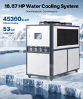 Hardcore Industrial Air Cooled Water Chiller With Dual High Output Compressors And A Massive Fifty Three Gallon Tank for cooling system