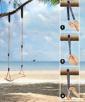 Wooden Swing Seat For Kids With Adjustable Height 31.5 To 63 Inches Backyard Outdoor Swing With Tree Straps Set Raw Wood Finish