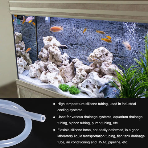 Clear 3ft Silicone Tubing 1 In ID 1-1/8 In OD High Temperature Heavy Duty Flexible Transparent Plastic Hose For Aquarium