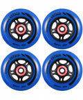 Inline Skate Wheels 80mm 24mm Deep Sea Blue Four Pack With Optional Bearings Spacers And Washers Durable Replacement