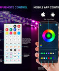 2 Pack 3ft LED Whip Light And 4 Rock Light Combo Kit RF remote and mobile app control features