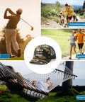 Humor Trucker Hat Set In Camouflage With Distressed Low Profile Design for sports and leisure activities