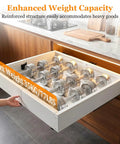 Built Tough Pull Out Cabinet Organizer For Kitchen, No Fuss Mounting With Ultra Strong Adhesive For Pots Pans Spices, Smooth Gliding Expandable Drawer Shelves, Heavy Duty 2 Pack showcasing a heavy-duty organizer with high weight capacity.