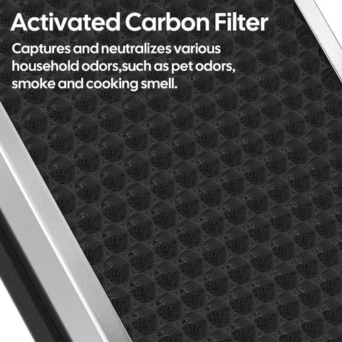 Replacement Filter For MA-112 Compatible Systems, showing activated carbon layer for smoke and odor reduction