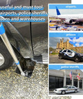 Under Vehicle Inspection Mirror With Three Quarter Inch Extendable Threaded Poles Beefy Build in use at checkpoint