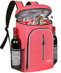 Soft Cooler Backpack Insulated Leak Proof Cooler Bag Keeps Drinks Cold For Hours, Waterproof Portable Lunch Backpack, Watermelon Red
