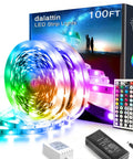100 Feet LED Light Strips for Bedroom With Color Changing LED Tape 44 Key Remote Two 50 Foot Rolls Multicolor Options 16 LED Modes
