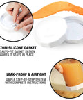 Tough Tops Regular Mouth Mason Jar Lids White BPA Free Plastic Screw Caps For Leakproof Airtight Storage with silicone gasket