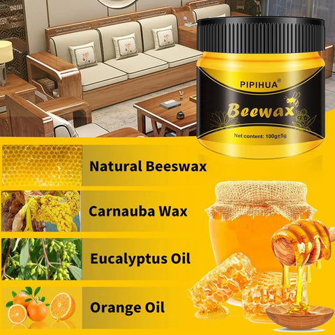 Beeswax Wood Polish And Conditioner Kit For All Finishes With Waterproof Restorer Multipurpose Wood Wax Cleaner For Furniture