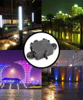 Outdoor Waterproof IP68 Junction Box With 3 Way M25 Connector for garden and urban lighting installations, night view