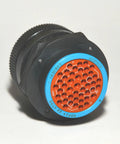 Bulkhead 47 Pin Connector Kit With 14 20 AWG Solid Contacts, black housing, side view