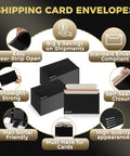 7 By 4.35 Inch Black Card Mailers For Trading Cards Self Adhesive Premium Shipping Envelopes That Fit Semi Rigid Sleeves Toploaders And Ding Defend Protectors Perfect For Hobby Card Shipping; displayed with features like easy tear-strip and self-sealing closure.