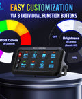 8 Gang RGB Switch Panel With Backlit Off Multifunction Toggle Switch Pod for customization and brightness levels