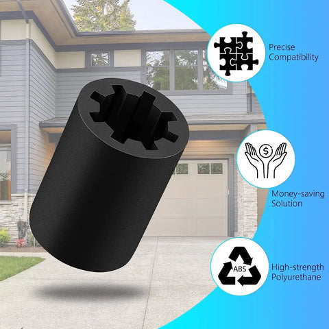 Garage Door Opener Screw Drive Coupler Kit 4 Pack For DIY Fix When Motor Runs But Shaft Won't Turn, black ABS coupler shown