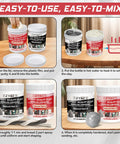 Instructional steps for using Two Part Epoxy Clay Putty For Sculpting Modeling Building And Repairs Great For Restoration And DIY Projects