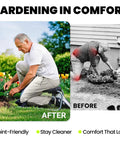 Man gardening with Garden Kneeler Seat With Adjustable Height And Angle, Thick Kneeling Pad And Cushioned Seat, No Back Pain Ergonomic Joint Protection For Gardeners And DIYers, Durable Carbon Black