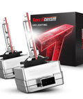 D1S Xenon HID Bulbs 6000K Cool White With 150 Percent Longer Beam Distance IP67 Waterproof, Pack of 2 with packaging box