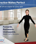 CRS Cross Figure Skating Spinner training aid on flat studio floor; metal 8-inch spin trainer.