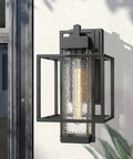 Outdoor Wall Light 1 Light Exterior Sconce In Black Finish With Bubble Glass Shade For Porch Patio Garden, wall mounted