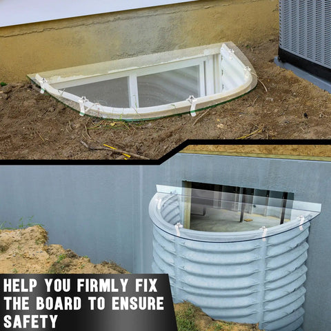 Window Well Cover Clips Outside Hardware Kit With Screws For Basement Egress Windows securing clear window well cover
